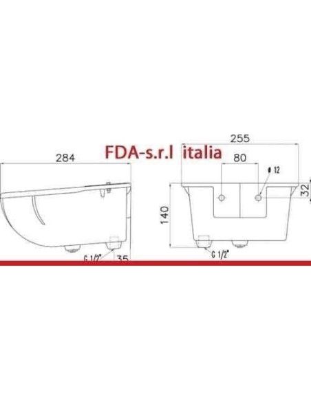 Dimensioni per abbeveratoio a livello costante FDA