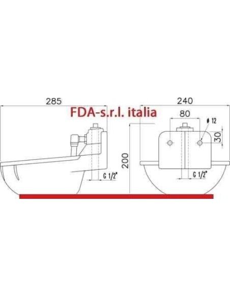 Dimensione abbeveratoio in ghisa con cataforesi FA-BE con pendolo rinforzato FDA per equini