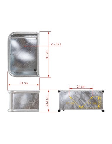 Mangiatoia rettangolare in acciaio zincato per cavalli e mucche | Attrezzature zootecniche FDA