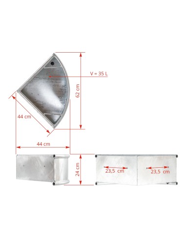Mangiatoia angolare in acciaio zincato per scuderie e stalle | Attrezzature zootecniche FDA