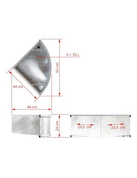Mangiatoia angolare in acciaio zincato per scuderie e stalle | Attrezzature zootecniche FDA