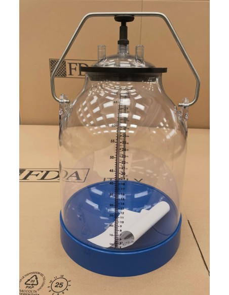 Secchio mungitura trasparente con manico acciaio | Attrezzature zootecniche FDA