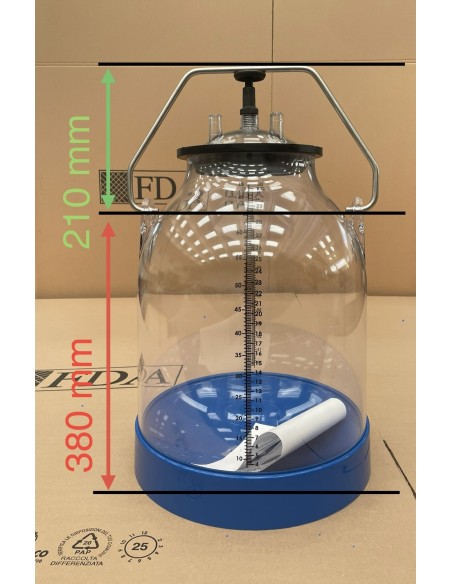 Secchio mungitura trasparente con manico acciaio | Attrezzature zootecniche FDA