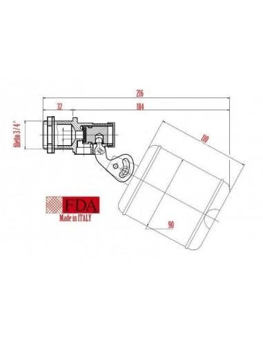Galleggiante 19B  in ottone attacco 3/4"