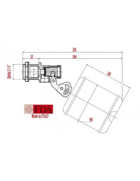Galleggiante 19B  in ottone attacco 3/4"