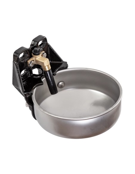 Abbeveratoio per cavalli con vaschetta in acciaio inox e pendolo