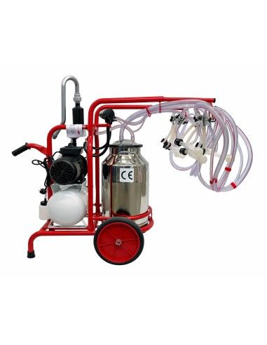 Mungitrice Carrellata FDA 4 Gruppi per Capre e Pecore con Pompa a Olio 280 l/min Vista laterale destra