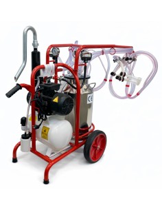 Mungitrice Carrellata FDA 4 Gruppi per Capre e Pecore con Pompa a Olio 280 l/min