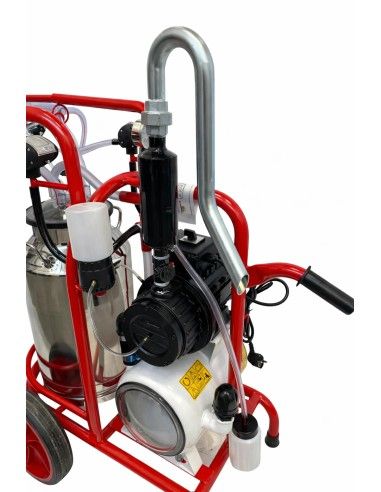 Mungitrice Carrellata FDA 4 Gruppi per Capre e Pecore con Pompa a Olio 280 l/min Vista posteriore motore olio