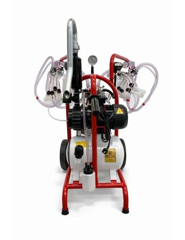 Mungitrice Carrellata FDA 4 Gruppi per Capre e Pecore con Pompa a Olio 280 l/min Vista posteriore