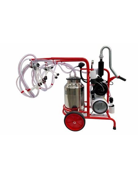 Mungitrice Carrellata FDA 4 Gruppi per Capre e Pecore con Pompa a Olio 280 l/min Vista laterale sinistra