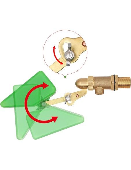 Valvola a galleggiante per il controllo automatico del livello dell’acqua negli abbeveratoi.
