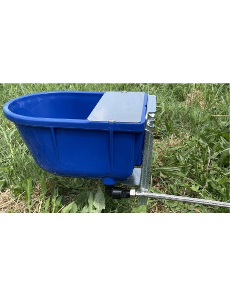 Abbeveratoio automatico blu con staffa di fissaggio a terra