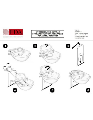 Istruzioni montaggio staffa a terra per abbeveratoio inox