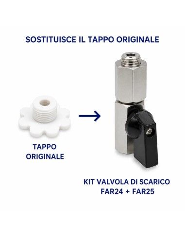 Kit valvola scarico abbeveratoio inox FDA FAAG INOX | FAR24 + FAR25