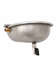 Kit valvola di scarico FAR24 + FAR25 montato su abbeveratoio inox FAAG INOX 2