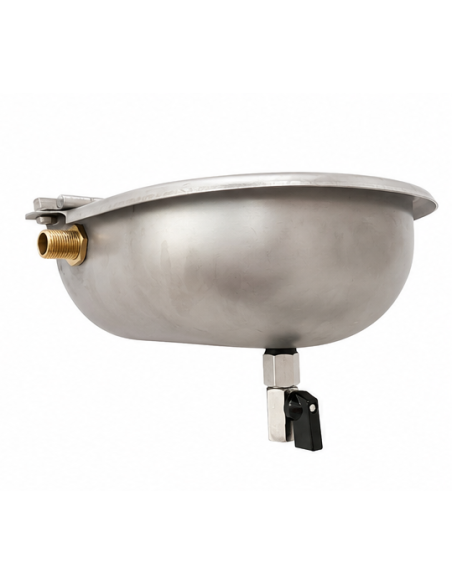 Abbeveratoio inox FAAG INOX con kit valvola di scarico FAR24 + FAR25 installato