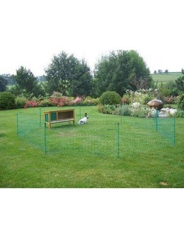 esterno giardino con coniglio e rete elettrificabile