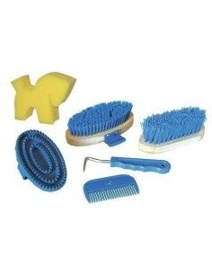 Kit spazzole per cavallo in zainetto blu 2