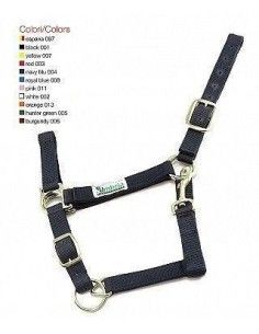 Cavezza in nylon doppio con rinforzo in pelle