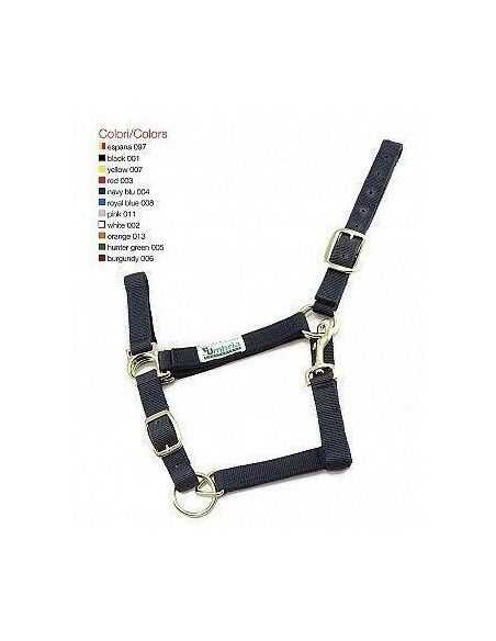 Cavezza in nylon doppio con rinforzo in pelle