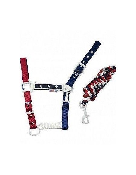 Cavezza in nylon stelle e colori USA con lunghina