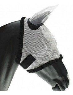 Maschera antimosche per cavallo in nylon con copriorecchie e chiusura velcro