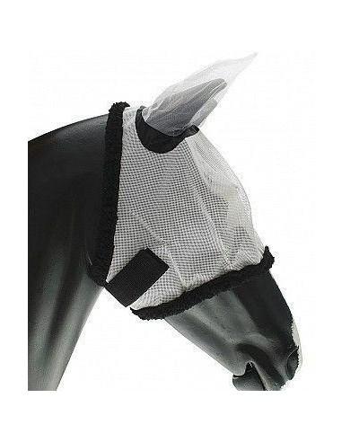 Maschera antimosche per cavallo in nylon con copriorecchie e chiusura velcro