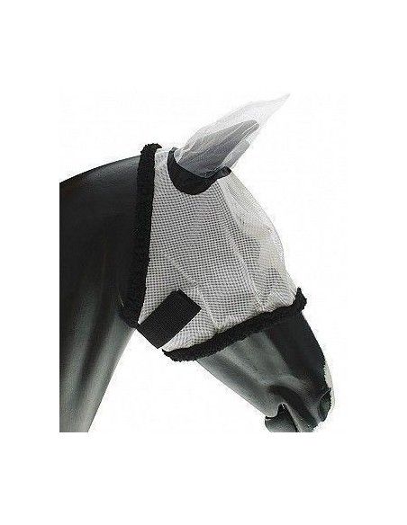 Maschera antimosche per cavallo in nylon con copriorecchie e chiusura velcro