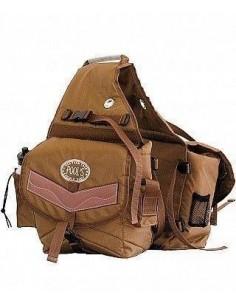 Bisaccia posteriore in nylon imbottito con due tasche